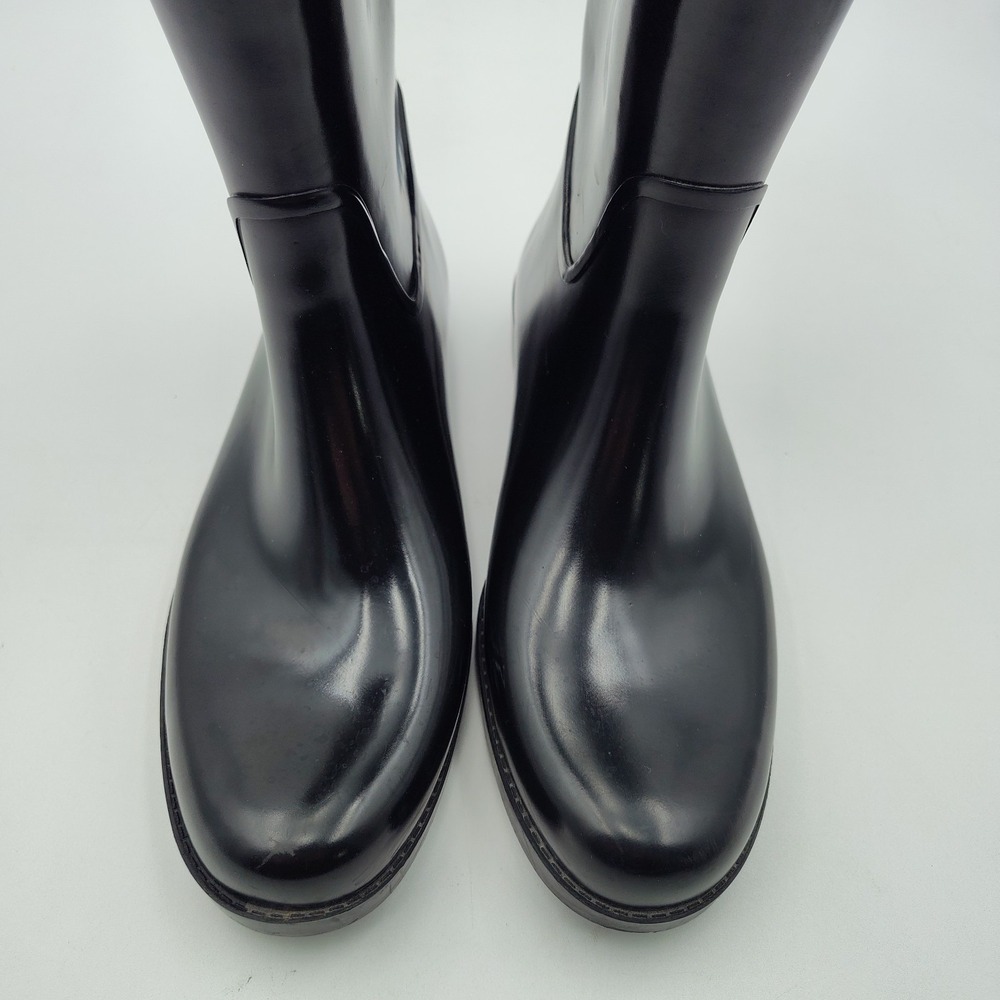 COACH Rain Boots Tall Women Shoes Black Size 10B 40 260(1.5) SEE BCL.0ME-00 - Picture 9 of 16